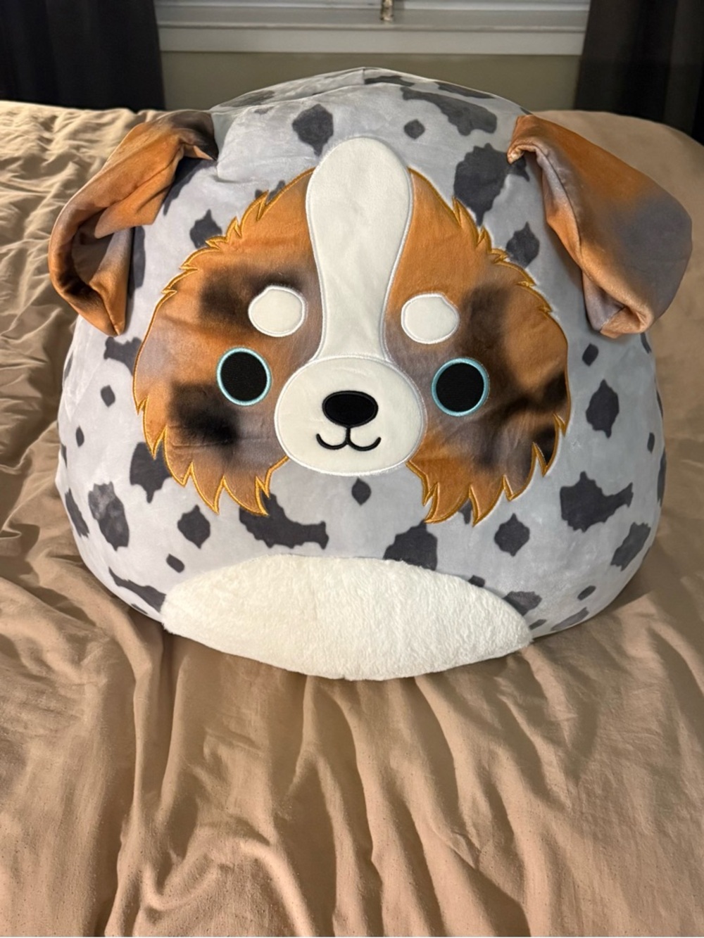 Large Aussie Squishmellow  - Grey Spot with Brown Accent